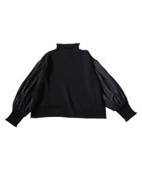 Antiqua Sleeve Pleated High Neck Knit Ladies